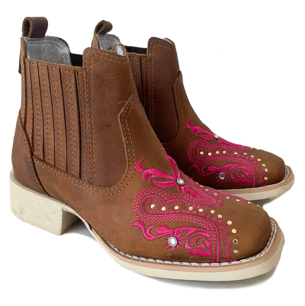 Botina Texana Feminina Country Girl Bico Quadrado