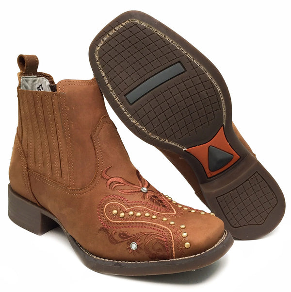 Botina Texana Feminina Country Girl Bico Quadrado