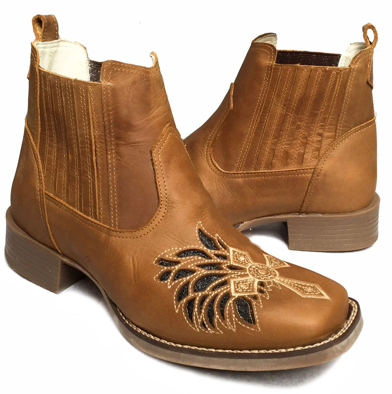 Botina Texana Feminina Country Girl Bico Quadrado