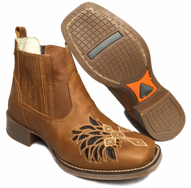 Botina Texana Feminina Country Girl Bico Quadrado
