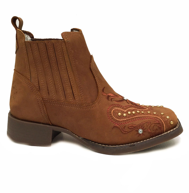 Botina Texana Feminina Country Girl Bico Quadrado