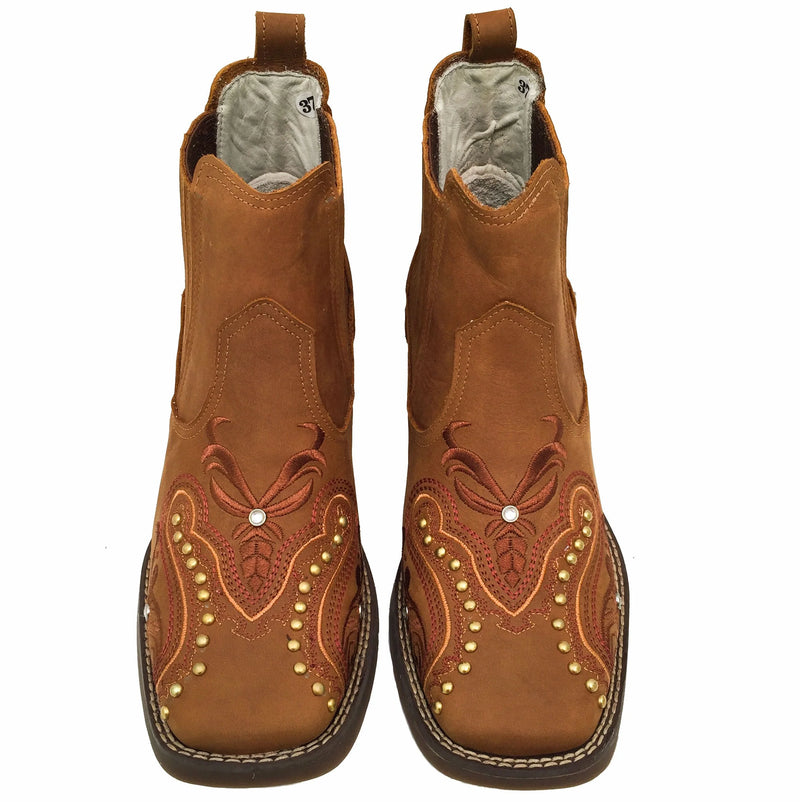 Botina Texana Feminina Country Girl Bico Quadrado